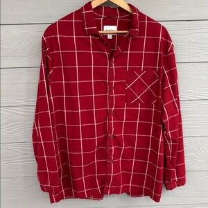 Goodfellow & Co Men’s Large Dark Red Plaid Pajama Cotton Top & Pants